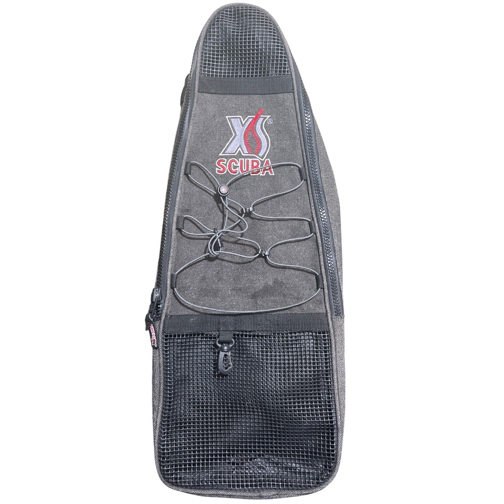 XS Scuba BG330 Gray Black Fin Bag Snorkel Dive Gear Mesh Pocket Shoulder Strap